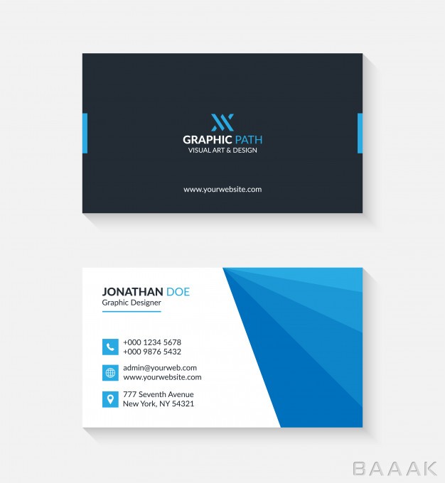 کارت-ویزیت-مدرن-و-خلاقانه-Simple-business-card-with-logo-icon-your-business_4115885