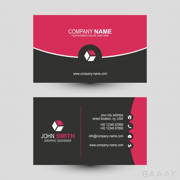 کارت-ویزیت-مدرن-Black-pink-business-card-template_1995685