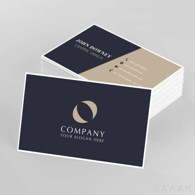 کارت-ویزیت-پرکاربرد-Elegant-business-card-mockup-with-stack_2328627