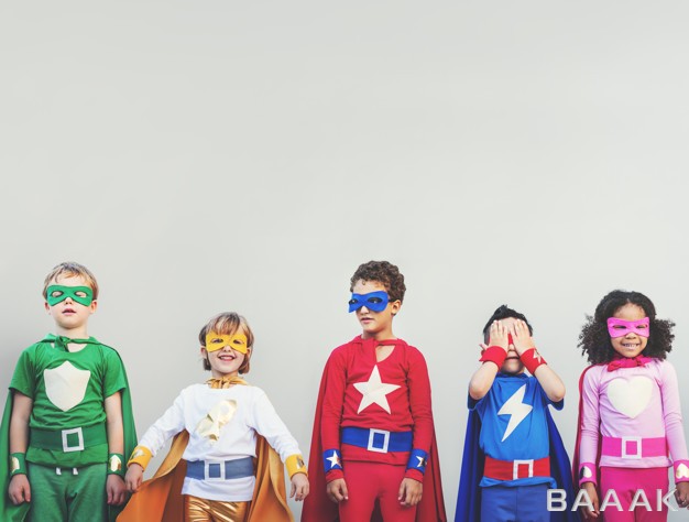 پس-زمینه-خاص-و-خلاقانه-Smiling-diverse-children-superhero-costumes_776925929