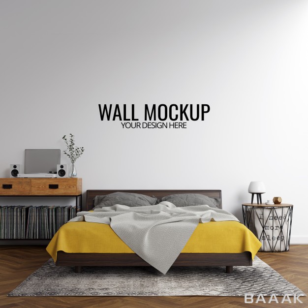 پس-زمینه-خلاقانه-Interior-bedroom-wall-mockup-background_309458764