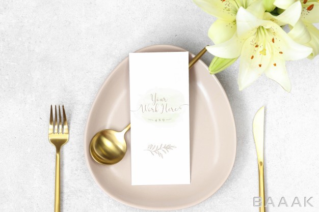موکاپ-خاص-Mockup-wedding-menu-with-gold-cutlery-lilies_301585556