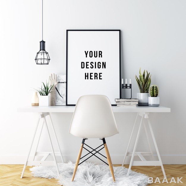 موکاپ-جذاب-Poster-frame-mockup-interior-workspace-with-decorations_344038012