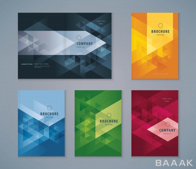 بروشور-زیبا-Cover-book-design-set-triangle-background-template-brochures_3512302