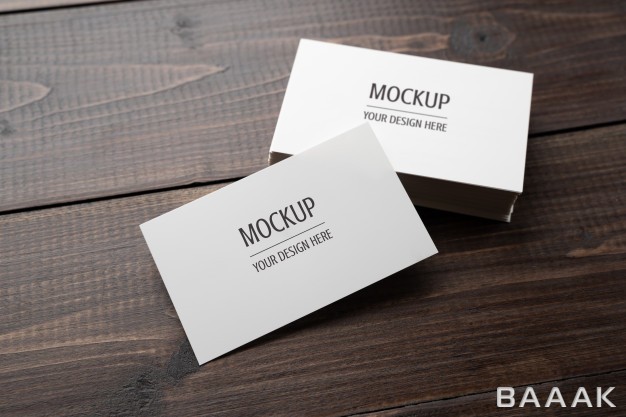 کارت-ویزیت-مدرن-Business-card-mockup-blank-white-business-card-wood-table_4769841