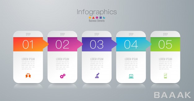 اینفوگرافیک-زیبا-و-خاص-5-steps-business-infographic-elements-presentation_188575742