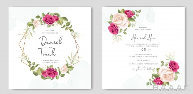 قاب-خاص-Beautiful-wedding-invitation-card-with-floral-frame-template_359696056