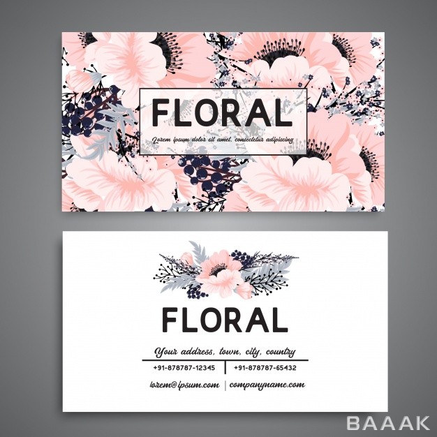 کارت-ویزیت-جذاب-و-مدرن-White-business-card-with-flowers_1187956