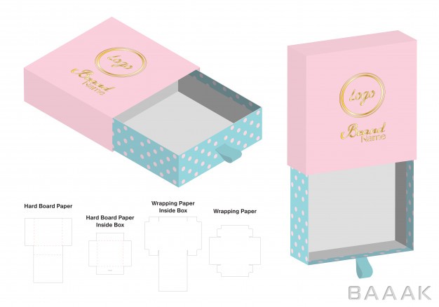 Download باک | موکاپ مدرن و خلاقانه Rigid box packaging die cut ...