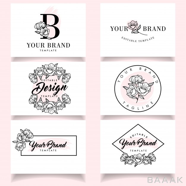 کارت-ویزیت-مدرن-و-جذاب-Minimalist-feminine-logo-templates-set-with-elegant-business-card_4973269