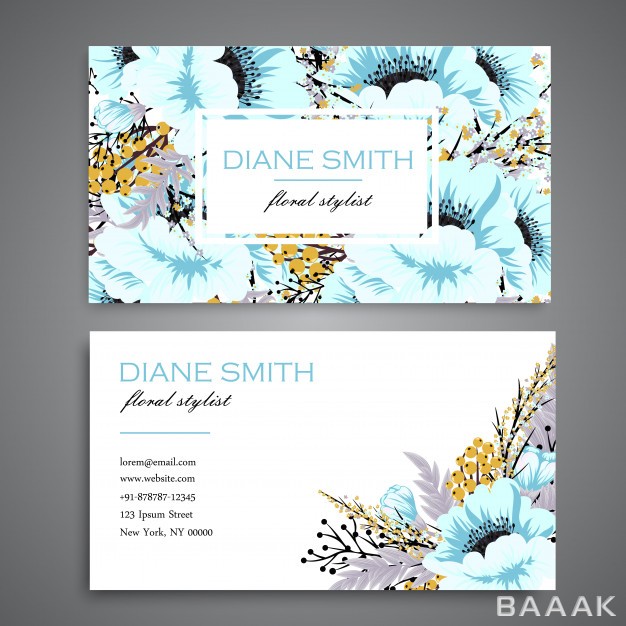کارت-ویزیت-جذاب-Floral-business-card-template-vector_1357946
