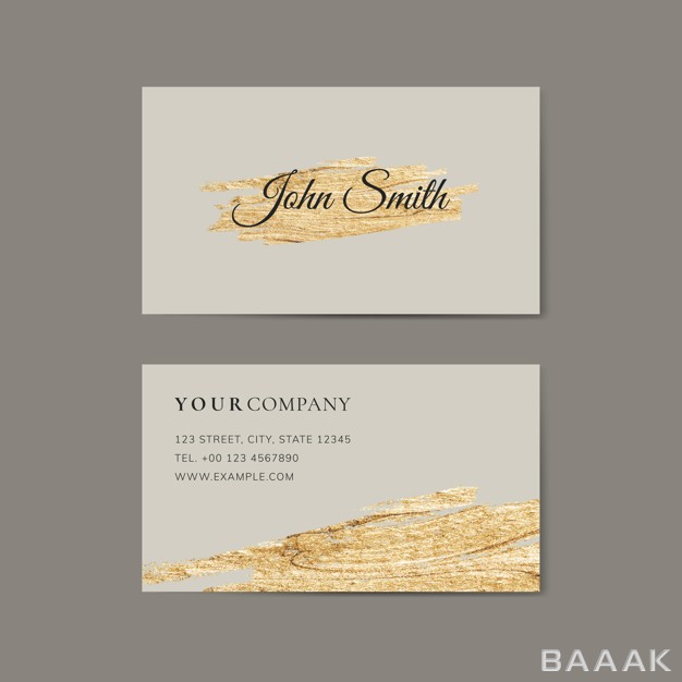 کارت-ویزیت-زیبا-Golden-brush-stroke-business-card-template_4499163