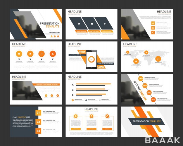 اینفوگرافیک-زیبا-و-خاص-Orange-abstract-presentation-templates-infographic_1319604