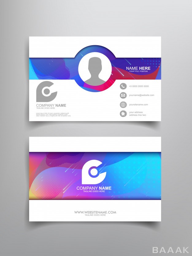 کارت-ویزیت-زیبا-و-جذاب-Business-card-template-design-with-abstract-framing_3743936
