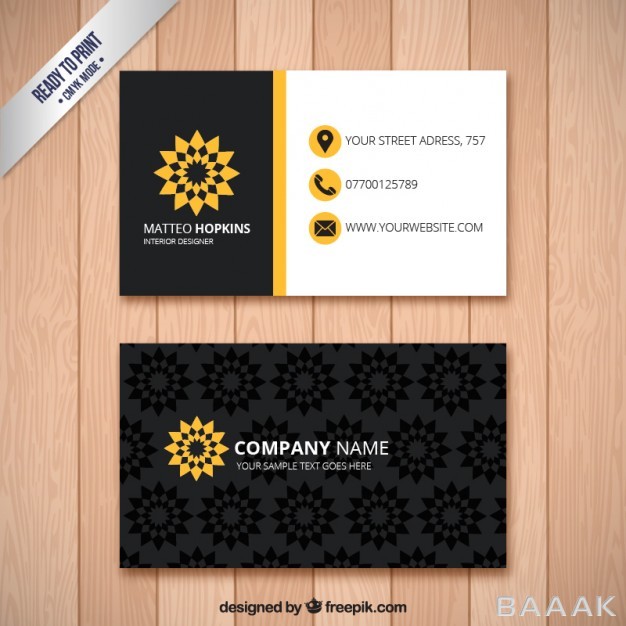 کارت-ویزیت-خلاقانه-Business-card-with-floral-print_798198