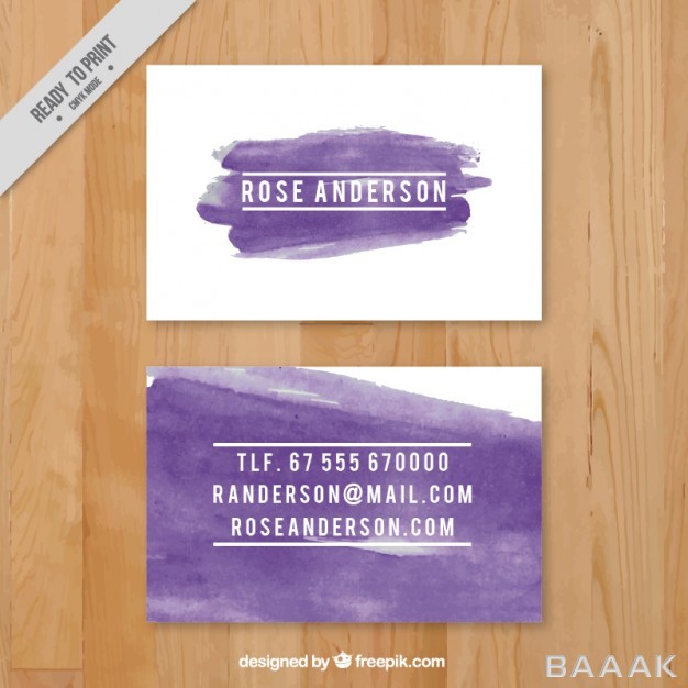 کارت-ویزیت-مدرن-و-خلاقانه-Business-card-with-purple-brush-strokes_867189