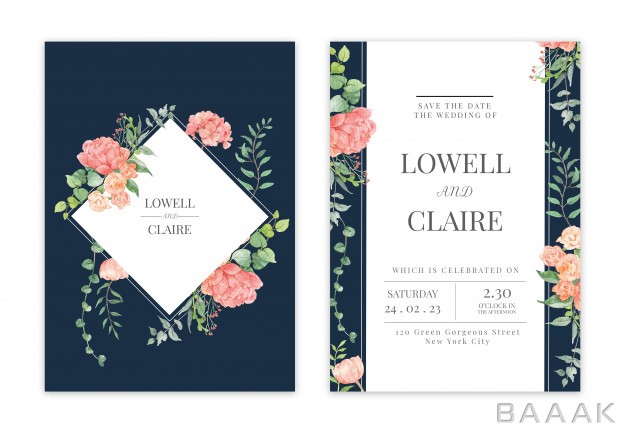 کارت-دعوت-زیبا-Handdrawn-floral-wedding-invitation-card_292729204
