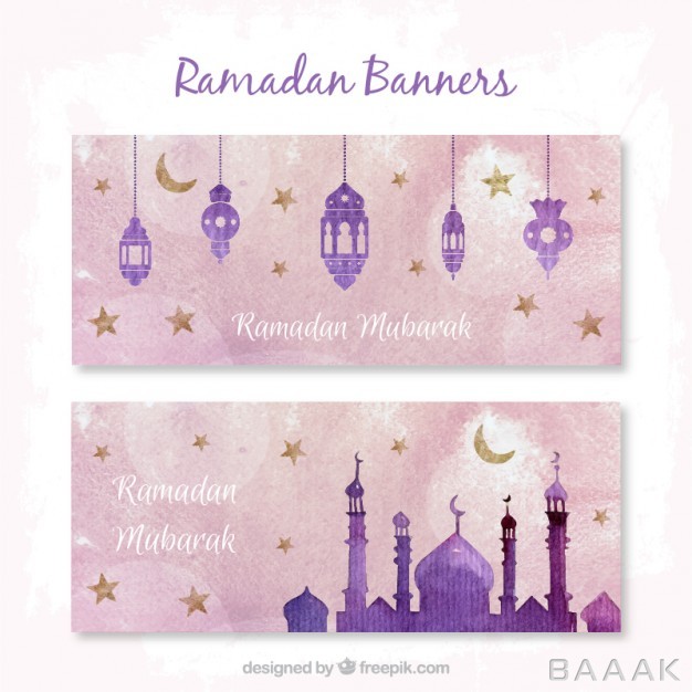 بنر-زیبا-و-خاص-Watercolor-purple-ramadan-banners_637503881