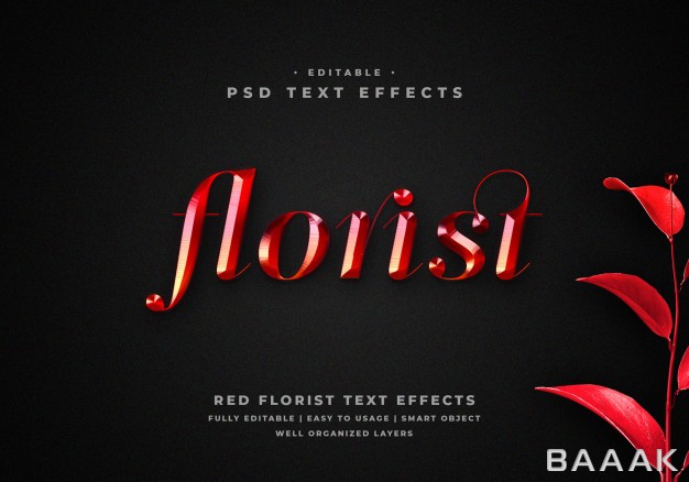 افکت-متن-زیبا-3d-red-metal-florist-text-style-effect_421932986