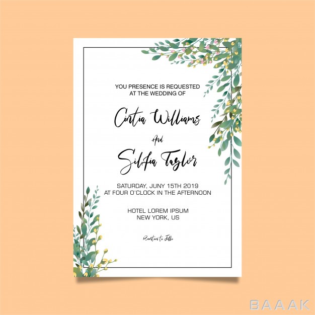 قاب-فوق-العاده-Leaf-frame-wedding-invitation-template_433062146