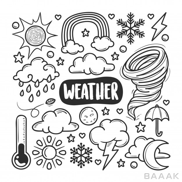 آیکون-خلاقانه-Weather-icons-hand-drawn-doodle-coloring_981523119