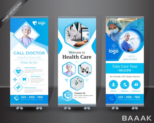 بنر-مدرن-Medical-roll-up-banner-design-hospital_420397167