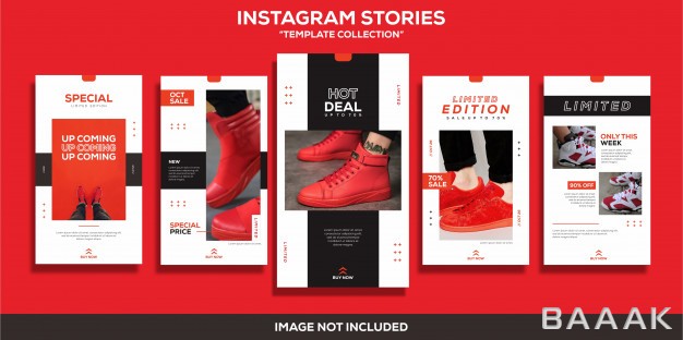 اینستاگرام-مدرن-Instagram-stories-sport-shoes-red-template-collection_403404883