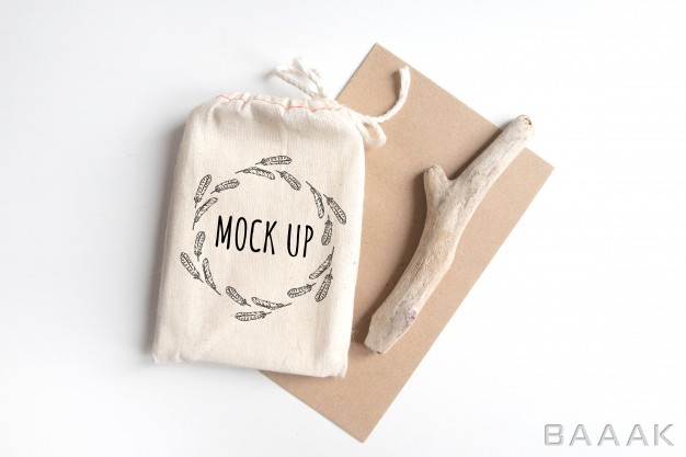 موکاپ-مدرن-Mock-up-tarot-deck-cotton-bag-with-texture-paper-craft-brown-envelope-rustic-stick_168156296