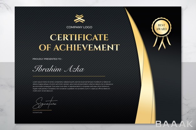 قالب-سرتیفیکیت-فوق-العاده-Modern-gold-black-certificate-achievement-template_456680364