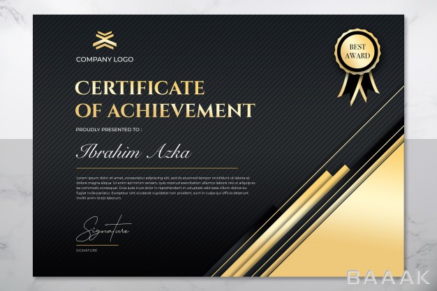 قالب-سرتیفیکیت-مدرن-Modern-gold-certificate-achievement-template_432594850