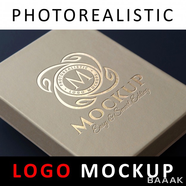 لوگو-خاص-و-خلاقانه-Logo-mockup-debossed-gold-foil-stamping-logo-kraft-box_3903719