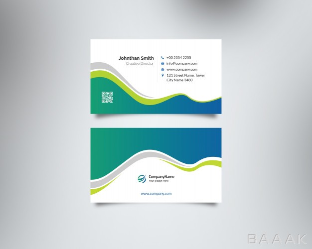 کارت-ویزیت-زیبا-Colored-waves-business-card-tempalte-design_3908172