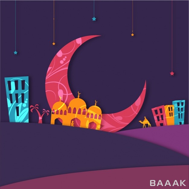 پس-زمینه-زیبا-و-جذاب-Colorful-background-with-mosque-moon-eid-mubarak_772501321