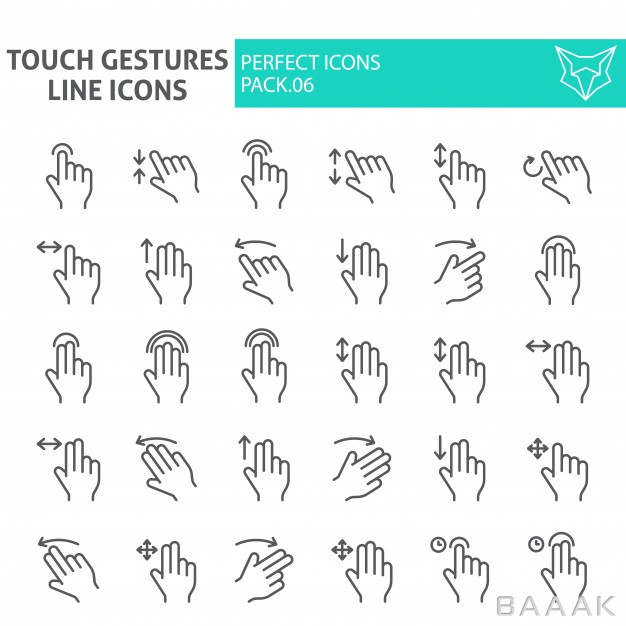 آیکون-مدرن-و-جذاب-Touch-gestures-thin-line-icon-set-click-collection_696303712