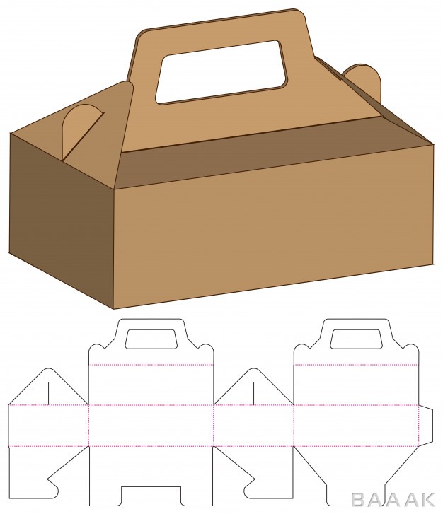Download باک | موکاپ مدرن Box packaging die cut template design 3d ...
