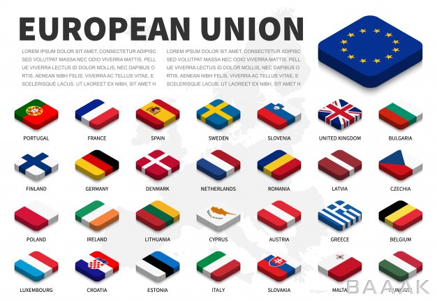 پس-زمینه-خاص-و-خلاقانه-European-union-eu-flag-membership-europe-map-background-isometric-top-design-vector_618669210