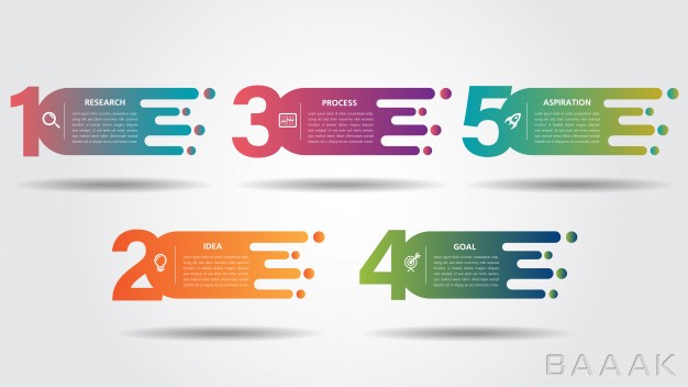 اینفوگرافیک-زیبا-و-جذاب-Business-infographic-road-design-template-with-colorful-pin-pointer-5-numbers-options_4943326
