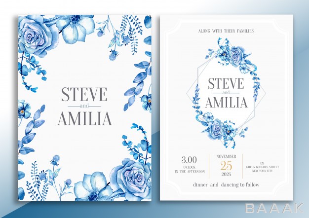 کارت-دعوت-مدرن-Handdrawn-floral-wedding-invitation-card_424602026