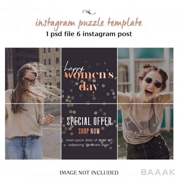 اینستاگرام-جذاب-و-مدرن-Happy-women-s-day-8-march-greeting-instagram-puzzle-grid-collage-template_458338921