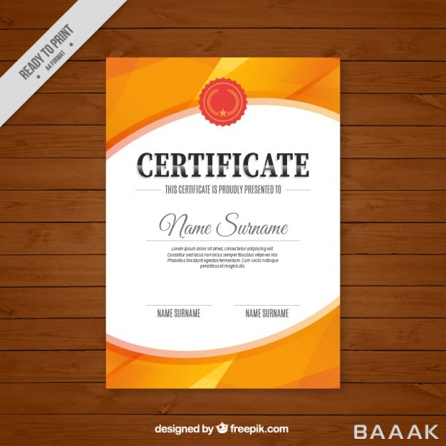 قالب-سرتیفیکیت-زیبا-Abstract-certificate-orange-color_693224121