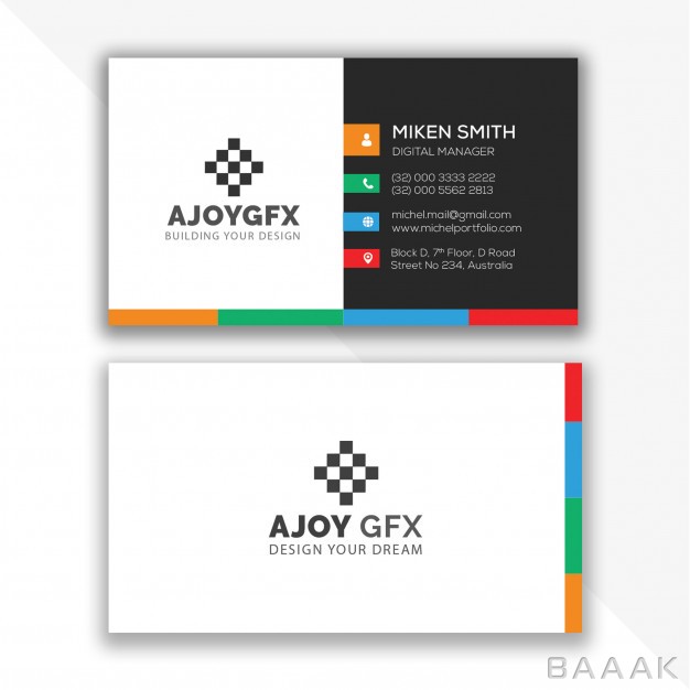 کارت-ویزیت-خاص-Colorful-business-card-design-template_4187474