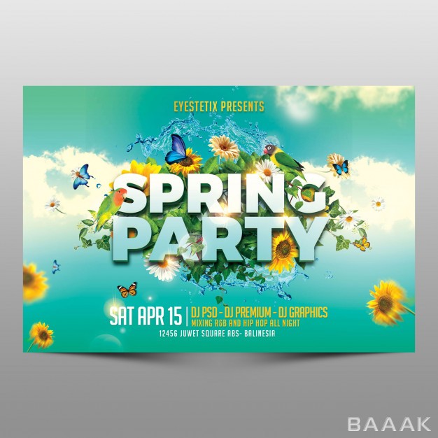 تراکت-مدرن-و-جذاب-Spring-party-horizontal-flyer_115656647
