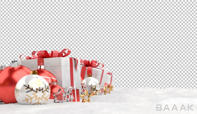 پس-زمینه-خاص-و-خلاقانه-Cut-out-red-christmas-baubles-gifts-snow_547369531