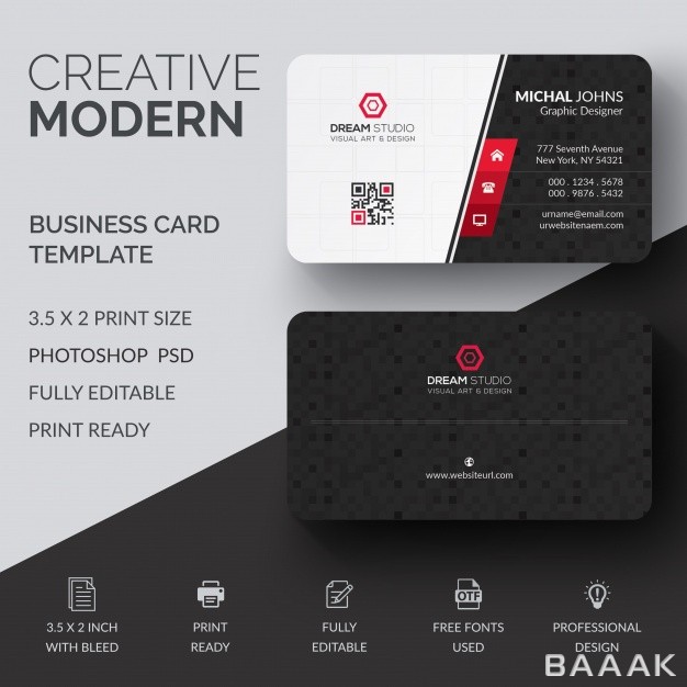کارت-ویزیت-جذاب-Black-white-business-card-mockup_1786698