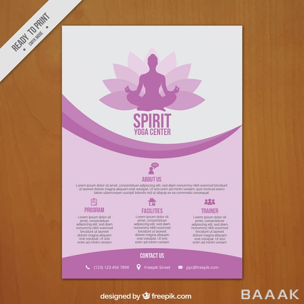 پوستر-خلاقانه-Purple-waves-yoga-center-poster_920733818