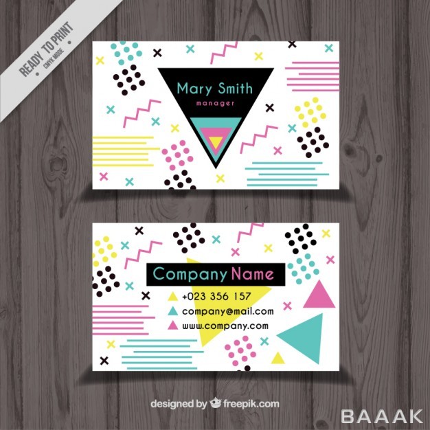 کارت-ویزیت-مدرن-و-خلاقانه-Business-card-with-colored-modern-shapes_651298019