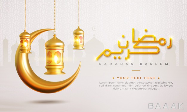 پس-زمینه-فوق-العاده-Ramadan-kareem-islamic-greeting-background-with-crescent-moon-lantern-arabic-pattern-calligraphy_778456940
