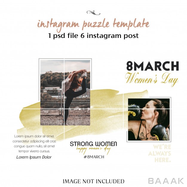 اینستاگرام-زیبا-Happy-women-s-day-8-march-greeting-instagram-puzzle-grid-collage-template_145682339