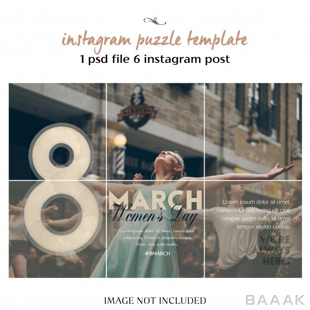 اینستاگرام-جذاب-و-مدرن-Happy-women-s-day-8-march-greeting-instagram-puzzle-grid-collage-template_816357687