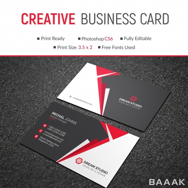 کارت-ویزیت-زیبا-Red-black-business-card-mockup_716534499